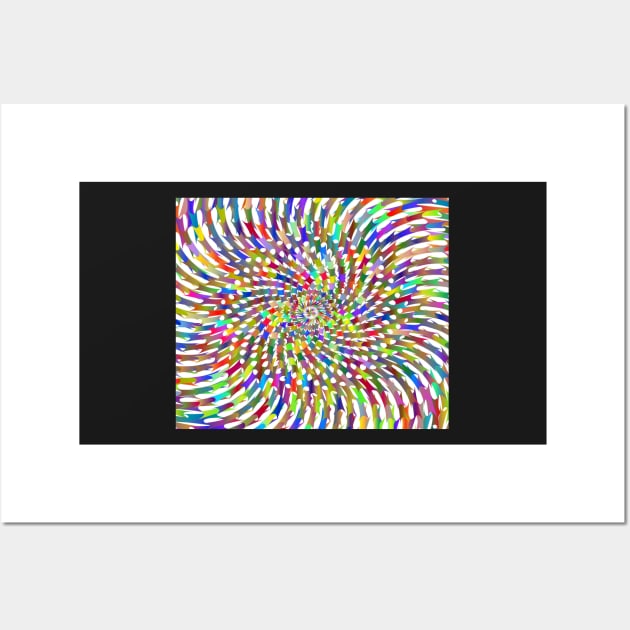 Vibrating Optical Illusion Rainbow Spiral Wall Art by JENNEFTRUST